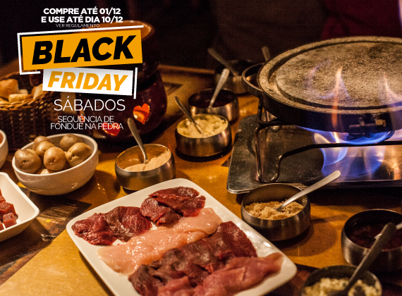 BLACK FRIDAY Jantar de Sabados - Sequencia de Fondue na Pedra para 01 pessoa de R$79,00 por apenas R$59,90
